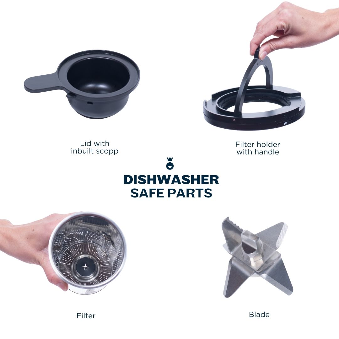 The GROWUP Plant-Based Milk Maker has an auto-clean function and dish washable safe parts.
